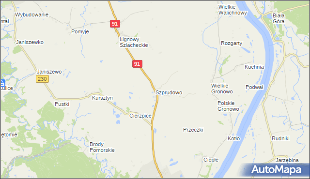 mapa Szprudowo, Szprudowo na mapie Targeo