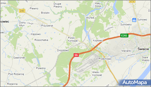 mapa Terespol Pomorski, Terespol Pomorski na mapie Targeo