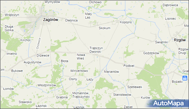mapa Trąbczyn, Trąbczyn na mapie Targeo