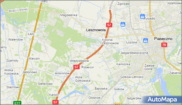 mapa Wilcza Góra gmina Lesznowola, Wilcza Góra gmina Lesznowola na mapie Targeo
