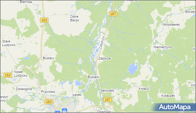 mapa Zaborze gmina Połczyn-Zdrój, Zaborze gmina Połczyn-Zdrój na mapie Targeo