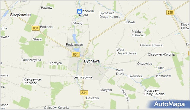 mapa Zadębie gmina Bychawa, Zadębie gmina Bychawa na mapie Targeo