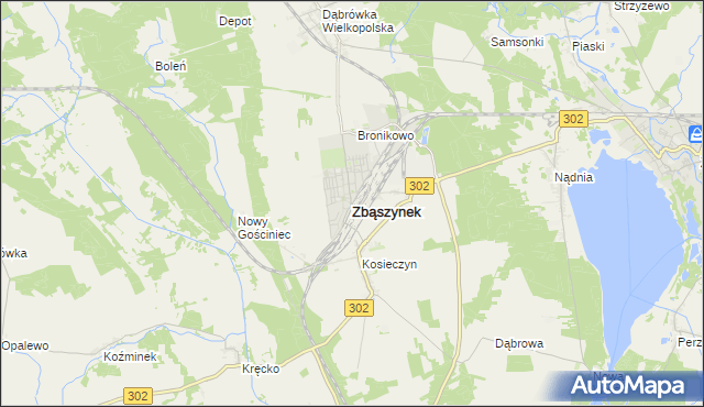 mapa Zbąszynek, Zbąszynek na mapie Targeo