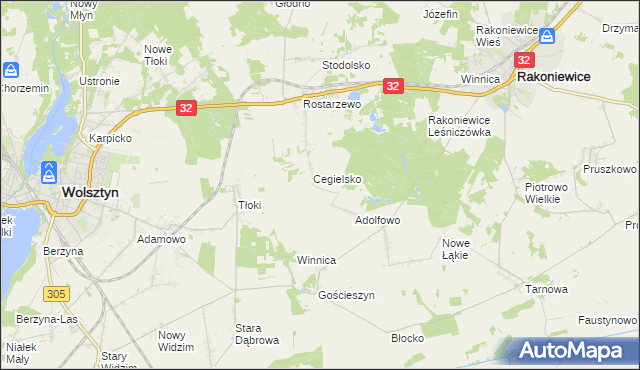 mapa Zdrogowo gmina Wolsztyn, Zdrogowo gmina Wolsztyn na mapie Targeo