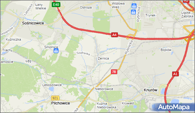 mapa Żernica, Żernica na mapie Targeo