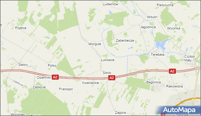 mapa Łukowce, Łukowce na mapie Targeo