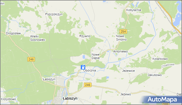 mapa Nowe Dąbie, Nowe Dąbie na mapie Targeo