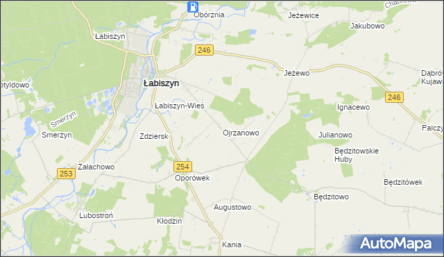 mapa Ojrzanowo, Ojrzanowo na mapie Targeo