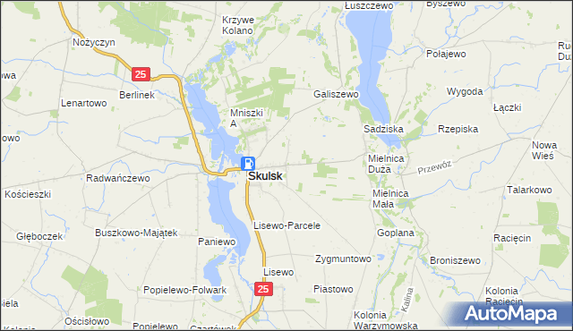 mapa Piaski gmina Skulsk, Piaski gmina Skulsk na mapie Targeo