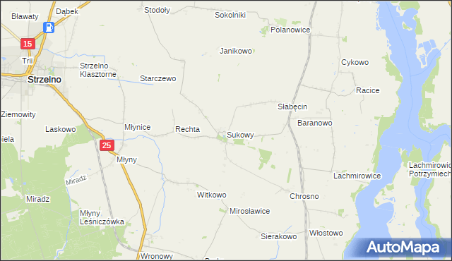 mapa Sukowy, Sukowy na mapie Targeo