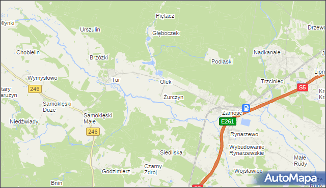 mapa Żurczyn, Żurczyn na mapie Targeo