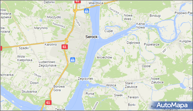 mapa Arciechów gmina Radzymin, Arciechów gmina Radzymin na mapie Targeo