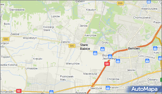 mapa Babice Nowe, Babice Nowe na mapie Targeo