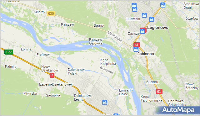 mapa Kępa Kiełpińska, Kępa Kiełpińska na mapie Targeo