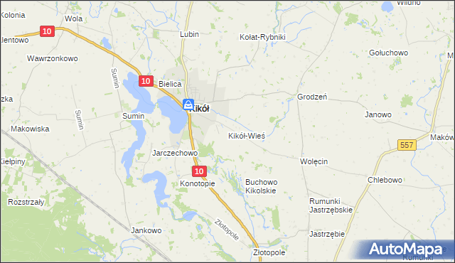 mapa Kikół-Wieś, Kikół-Wieś na mapie Targeo