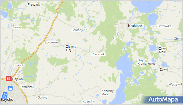 mapa Pieczonki, Pieczonki na mapie Targeo