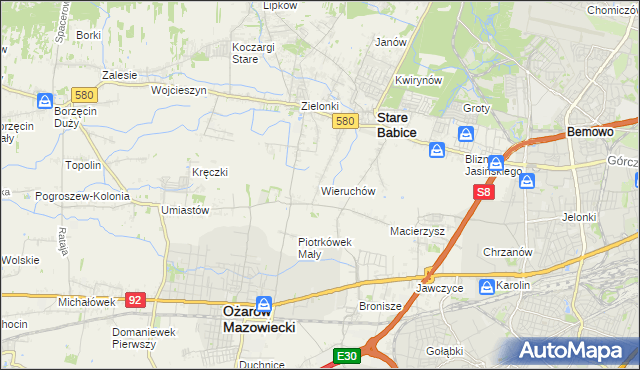 mapa Wieruchów, Wieruchów na mapie Targeo