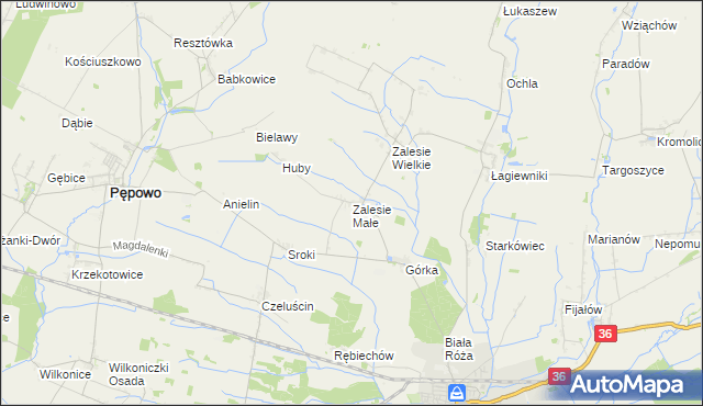mapa Zalesie Małe, Zalesie Małe na mapie Targeo