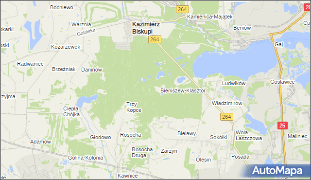 mapa Bieniszew, Bieniszew na mapie Targeo