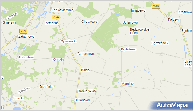 mapa Gulczewo gmina Barcin, Gulczewo gmina Barcin na mapie Targeo