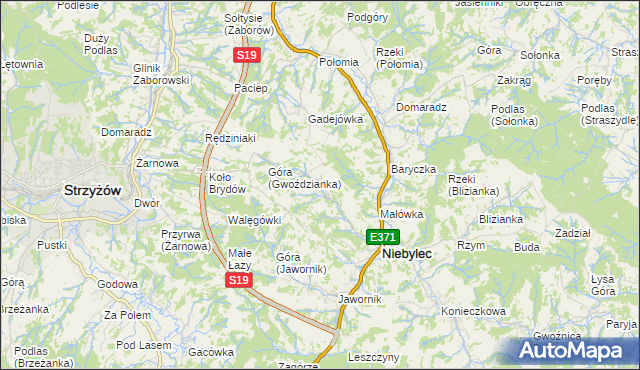 mapa Gwoździanka, Gwoździanka na mapie Targeo