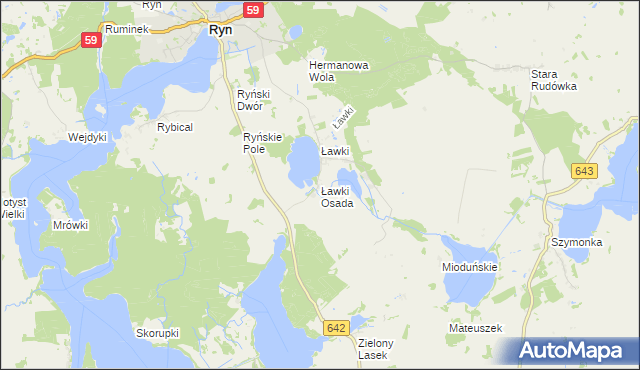 mapa Ławki Osada, Ławki Osada na mapie Targeo