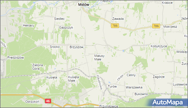 mapa Małusy Małe, Małusy Małe na mapie Targeo