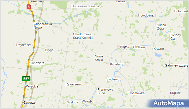 mapa Nowe Stojło, Nowe Stojło na mapie Targeo