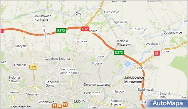 mapa Rudnik gmina Wólka, Rudnik gmina Wólka na mapie Targeo