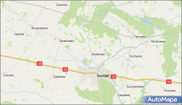 mapa Słodkowo, Słodkowo na mapie Targeo