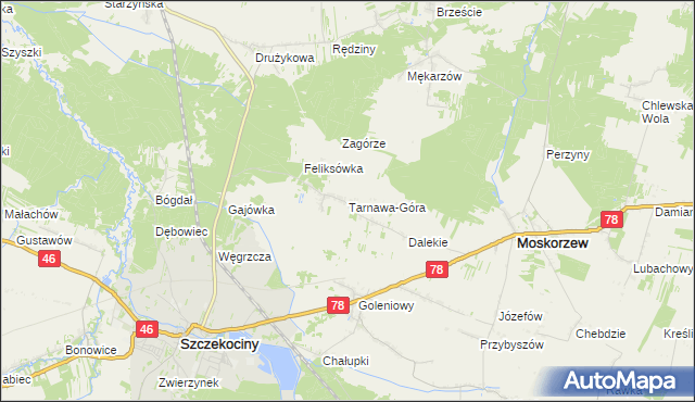 mapa Tarnawa-Góra, Tarnawa-Góra na mapie Targeo