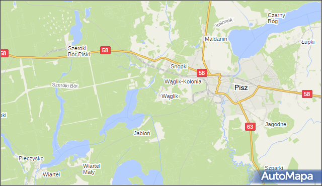 mapa Wąglik, Wąglik na mapie Targeo