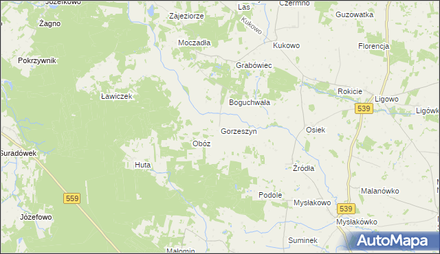 mapa Gorzeszyn, Gorzeszyn na mapie Targeo