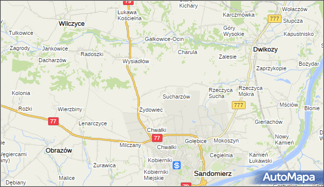 mapa Sucharzów, Sucharzów na mapie Targeo