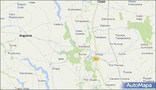 mapa Warpalice, Warpalice na mapie Targeo