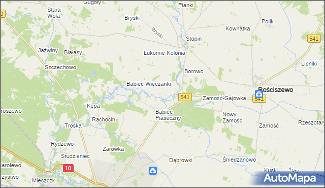 mapa Babiec Rżały, Babiec Rżały na mapie Targeo