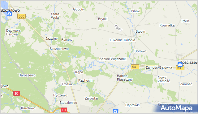 mapa Babiec-Więczanki, Babiec-Więczanki na mapie Targeo
