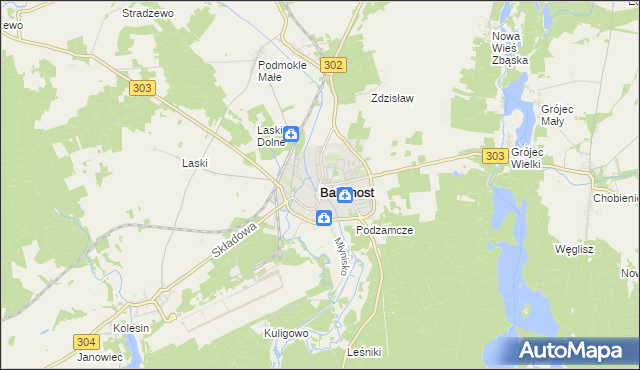 mapa Babimost, Babimost na mapie Targeo