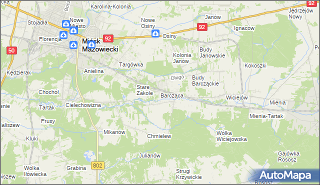 mapa Barcząca, Barcząca na mapie Targeo