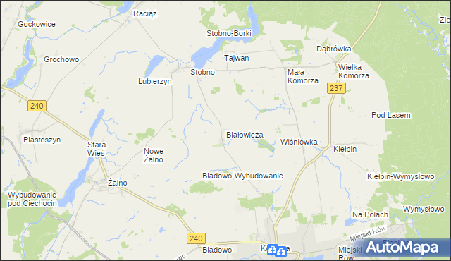 mapa Białowieża gmina Tuchola, Białowieża gmina Tuchola na mapie Targeo