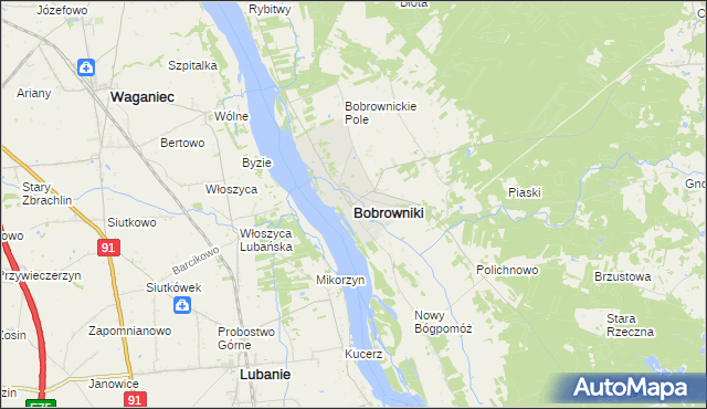 mapa Bobrowniki powiat lipnowski, Bobrowniki powiat lipnowski na mapie Targeo