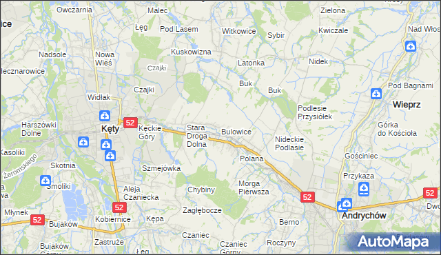mapa Bulowice, Bulowice na mapie Targeo