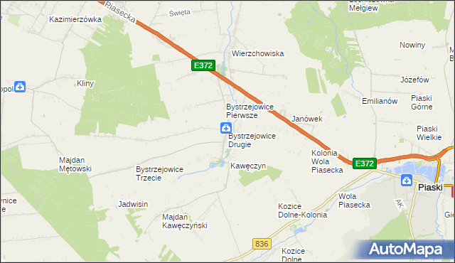 mapa Bystrzejowice Drugie, Bystrzejowice Drugie na mapie Targeo