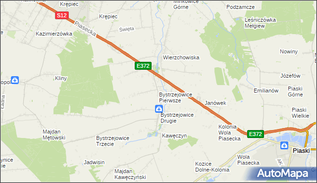 mapa Bystrzejowice Pierwsze, Bystrzejowice Pierwsze na mapie Targeo