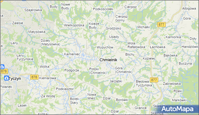 mapa Chmielnik powiat rzeszowski, Chmielnik powiat rzeszowski na mapie Targeo