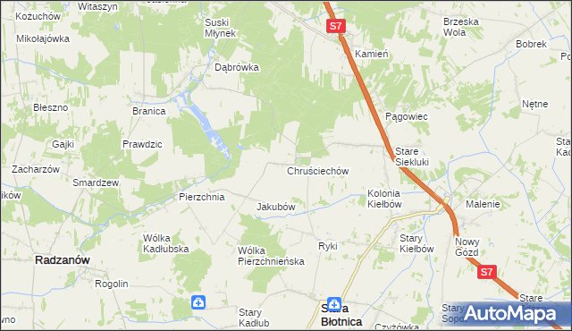 mapa Chruściechów gmina Stara Błotnica, Chruściechów gmina Stara Błotnica na mapie Targeo