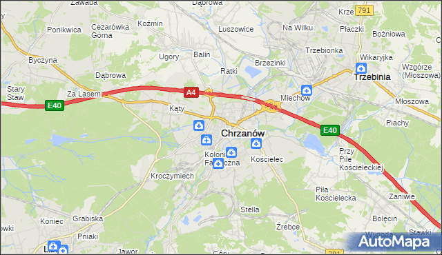 mapa Chrzanów, Chrzanów na mapie Targeo