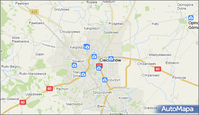 mapa Ciechanów, Ciechanów na mapie Targeo