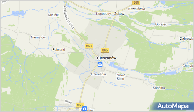 mapa Cieszanów, Cieszanów na mapie Targeo