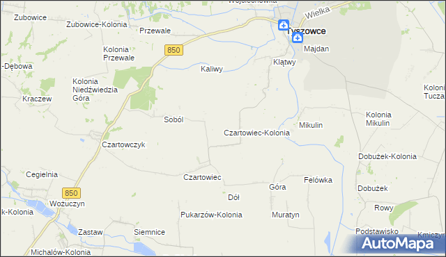 mapa Czartowiec-Kolonia, Czartowiec-Kolonia na mapie Targeo